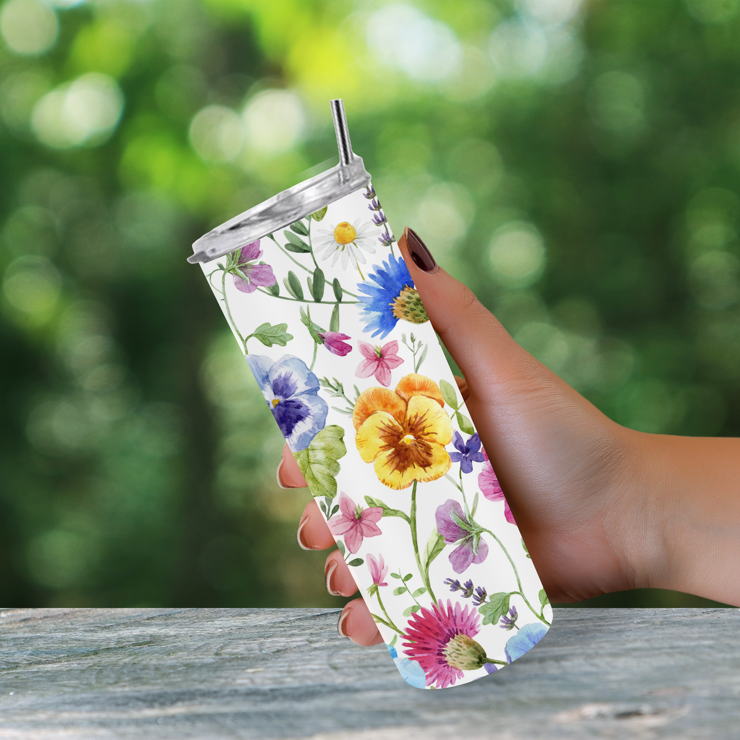 Pretty Pansies: Charming Tumbler for Colorful Moments