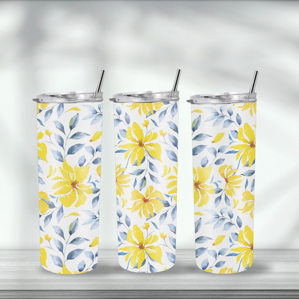 Springtime Serenity: Floral Tumbler for Refreshing Moments