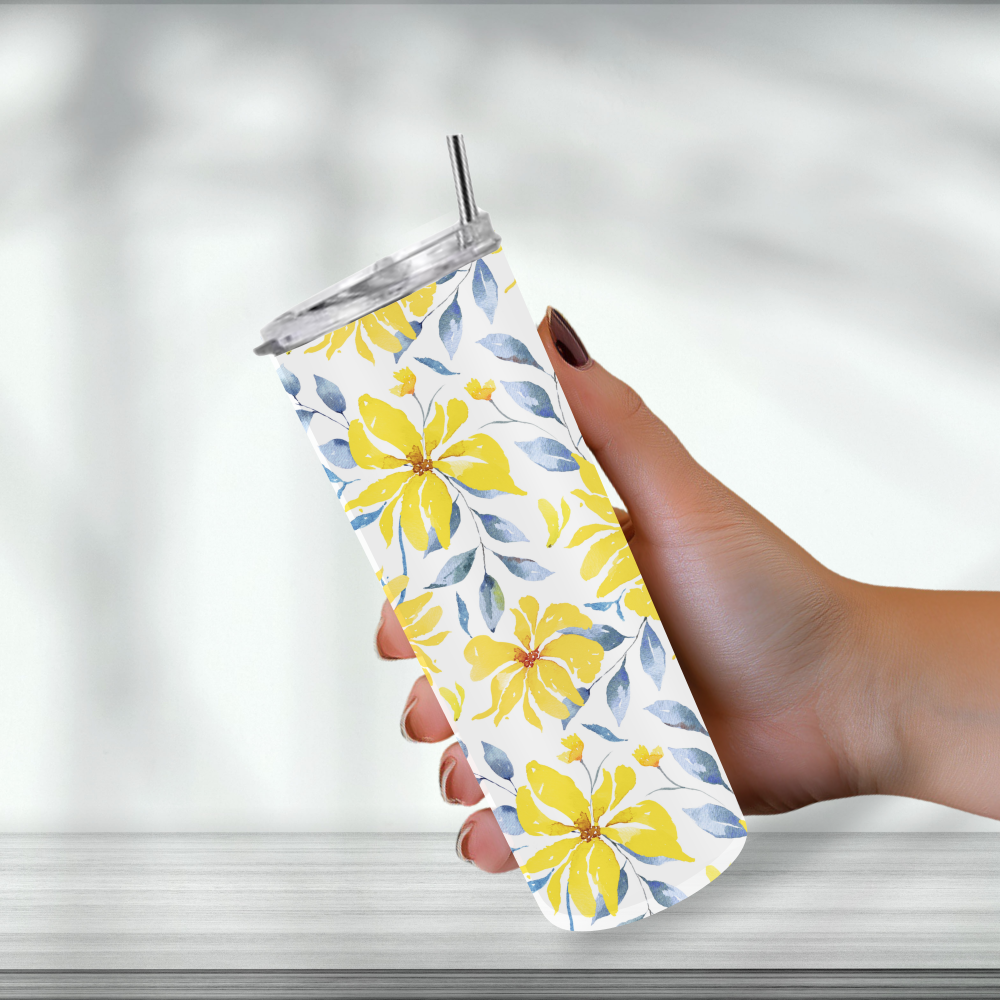 Springtime Serenity: Floral Tumbler for Refreshing Moments