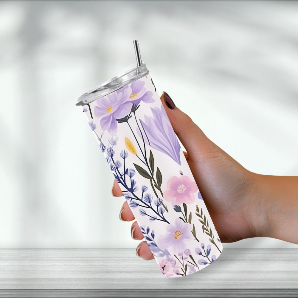 Floral Elegance: Stylish Tumbler for Delightful Drinks