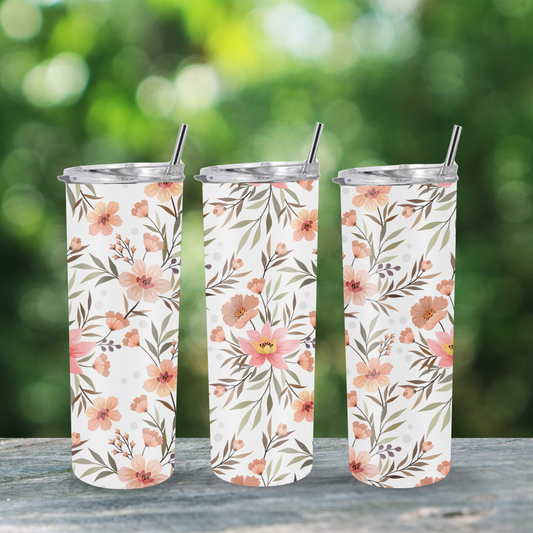 Blossoming Beauty: Floral Tumbler for Joyful Sips