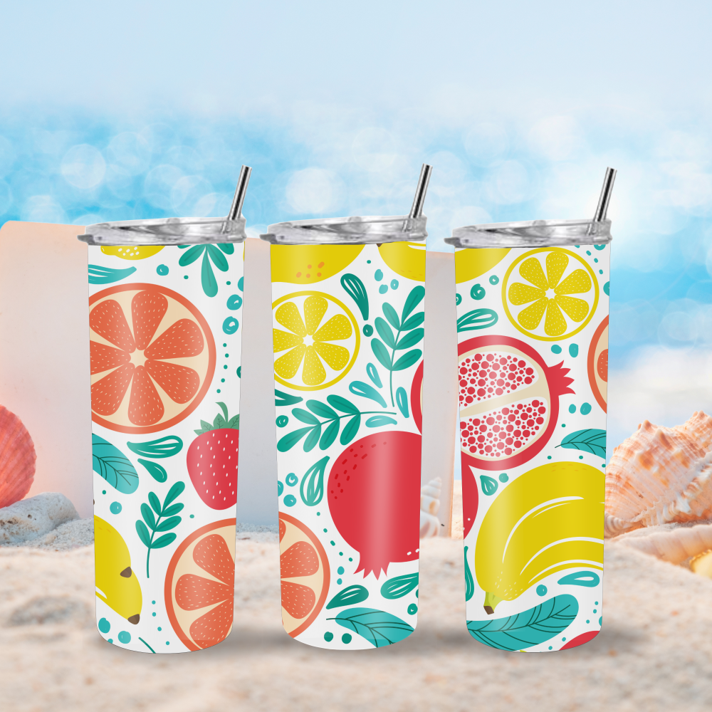 Fruit Fiesta: Vibrant Tumbler with a Medley of Fresh Fruits