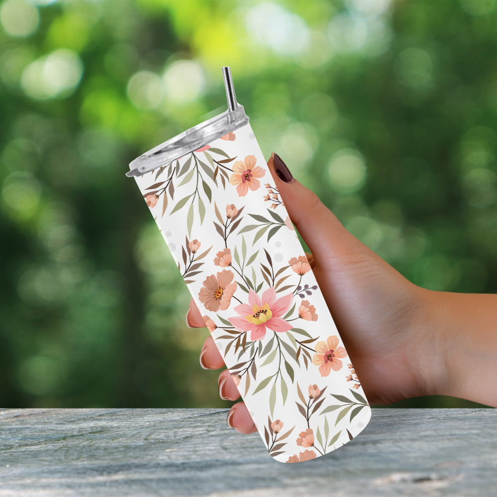 Blossoming Beauty: Floral Tumbler for Joyful Sips