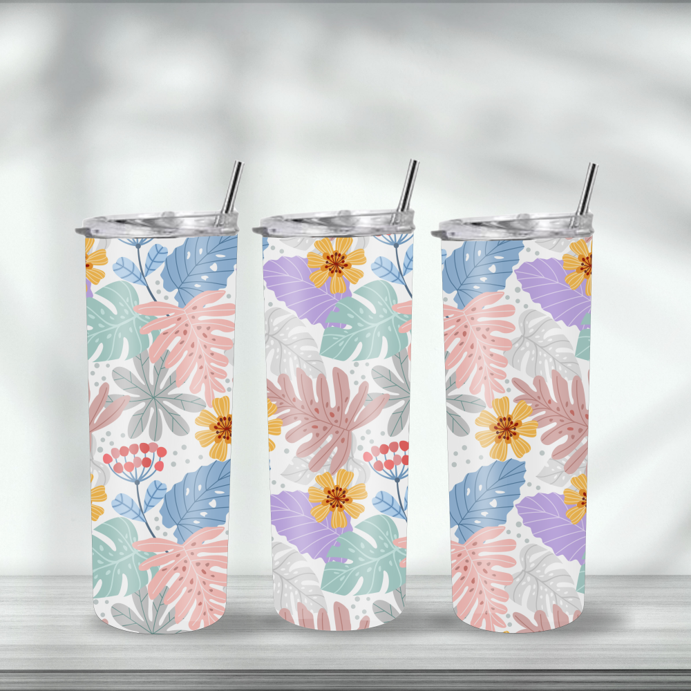 Floral Fantasy: Vibrant Tumbler for Every Sip