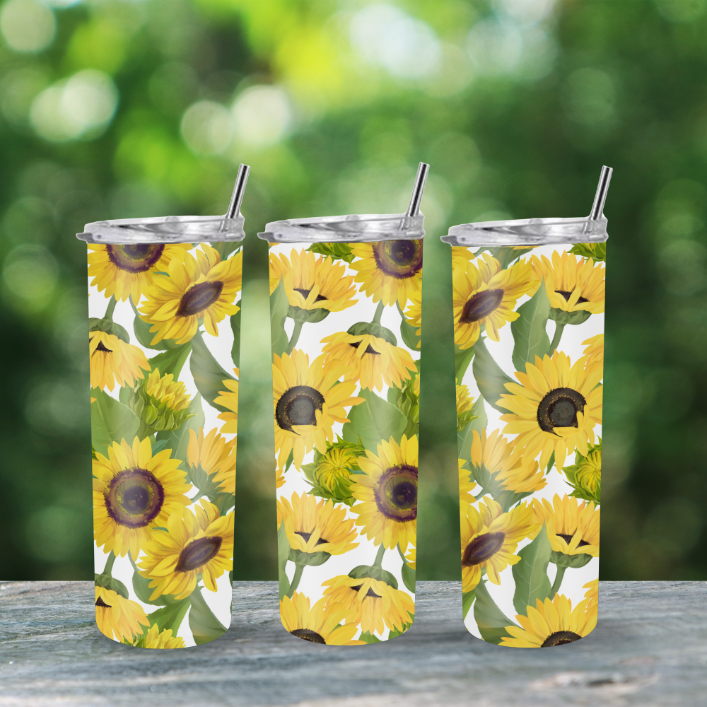 Sunny Delight: Radiant Sunflower Tumbler for Bright Days