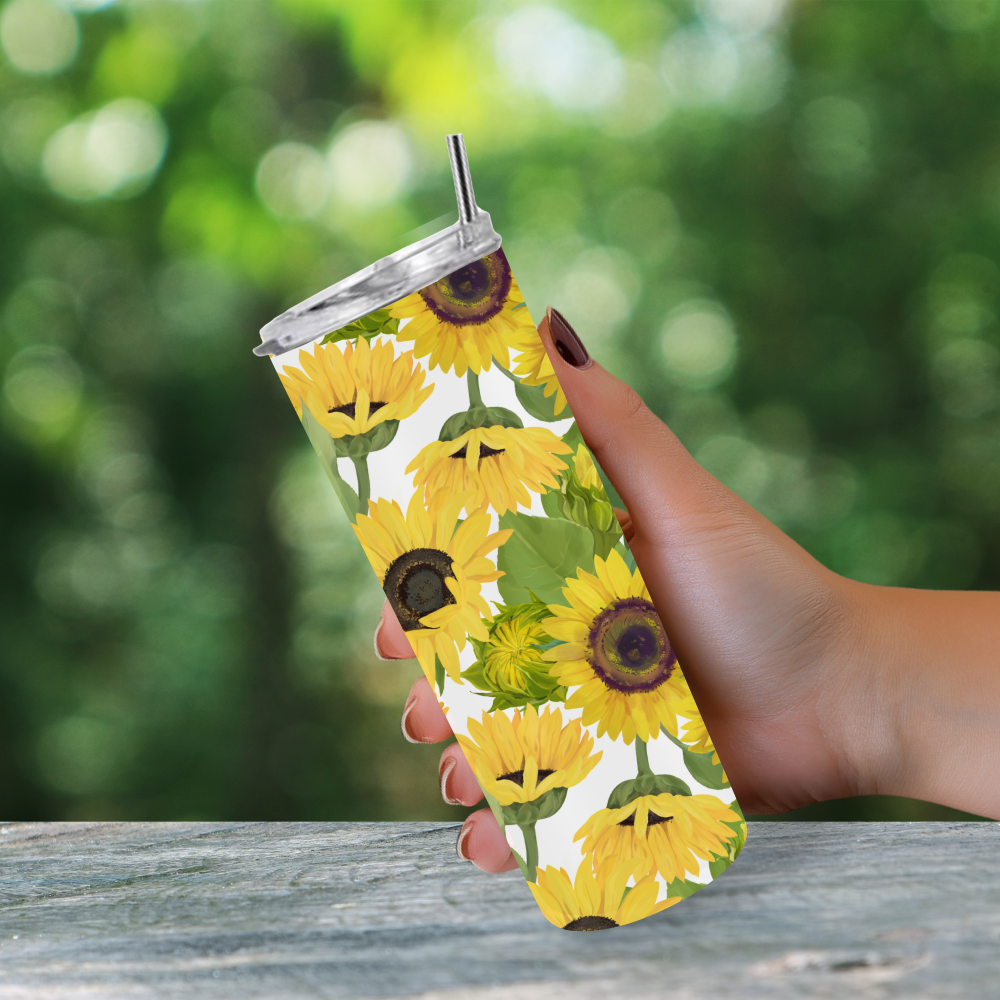 Sunny Delight: Radiant Sunflower Tumbler for Bright Days