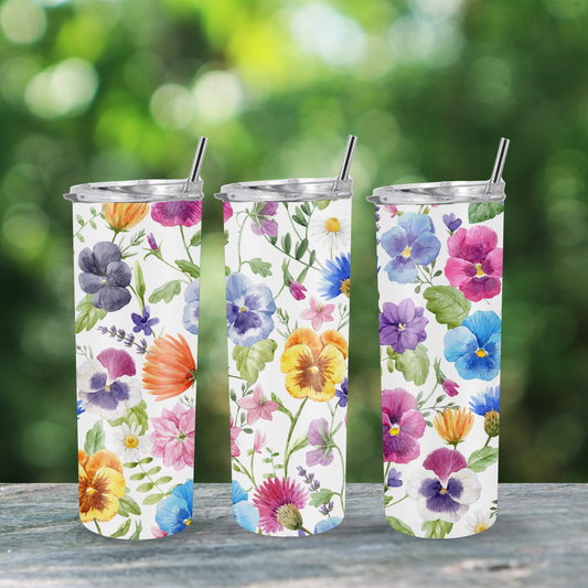 Pretty Pansies: Charming Tumbler for Colorful Moments