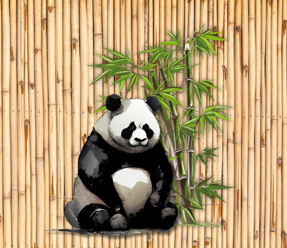 Panda Among the Bamboo